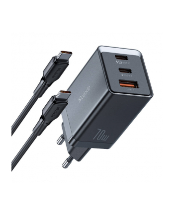 Mcdodo Sieciowa Gan Ch 1543 2X Usb C 1X 67W Kabel Do 2M Czarna nr 2