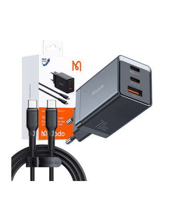Mcdodo Sieciowa Gan Ch 1543 2X Usb C 1X 67W Kabel Do 2M Czarna nr 1