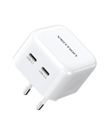 Vention Kompaktowa Ładowarka Sieciowa 2xUSB-C Kostka GaN Zasilacz Qc Pd 35W nr 1