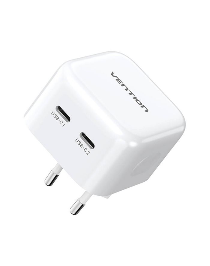 Vention Kompaktowa Ładowarka Sieciowa 2xUSB-C Kostka GaN Zasilacz Qc Pd 35W główny
