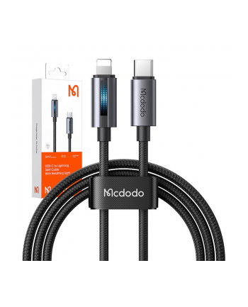 Mcdodo Kabel Ca-5710 Usb-C Do Lightning Z Pulsującym Światłem 36W 1,2M Czarny (66820) nr 1