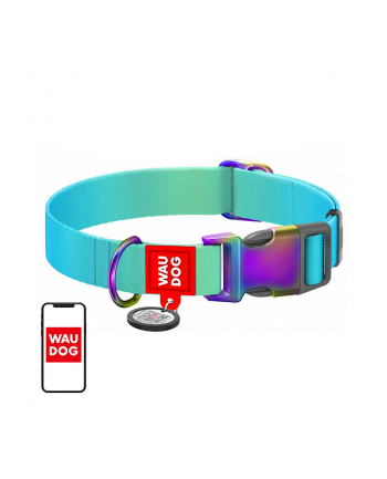 Waudog Jaskrawa Obroża Dla Psa Gradientowa Z Paszportem Qr Niebieska Rozmiar Xl 46502 nr 1