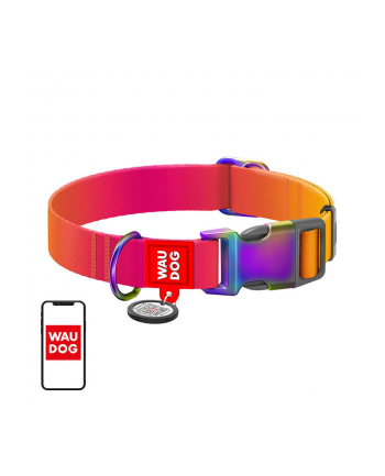 Waudog Jaskrawa Obroża Dla Psa Gradientowa Z Paszportem Qr Pomarańczowa Rozmiar Xl 46504 nr 1