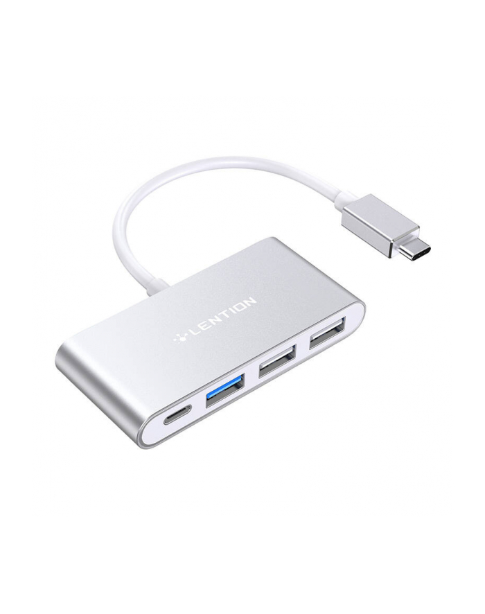 Lention Hub 4w1 USB-C do USB 3.0 + 2x USB 2.0 + USB-C (srebrny) (CBTPC13SILNA2) główny