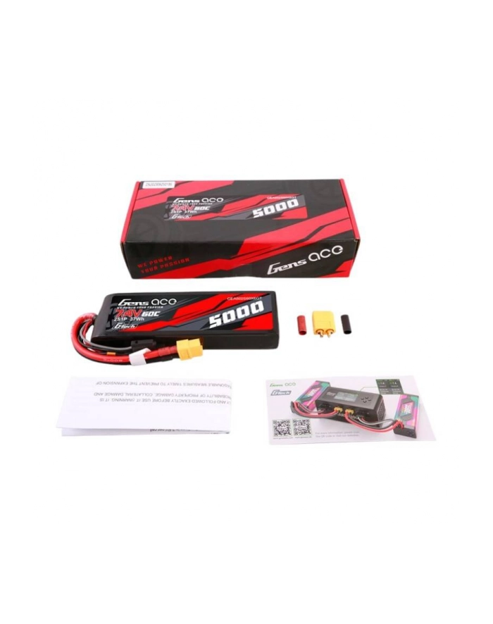 Gens Ace Gtech 5000Mah 7.4V 60C 2S1P Lipo Pc Material Case With Xt60 Plug (65540) główny
