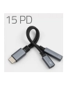 qoltec Adapter USB-C 2w1 | USB-C | Jack 3.5mm | PD 15W | 10cm - nr 5