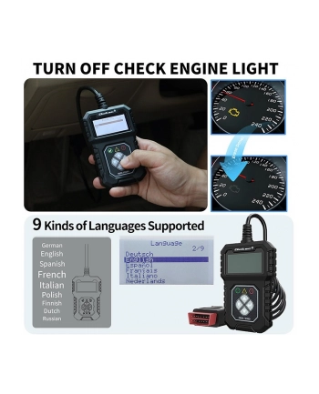 qoltec Cyfrowy Tester diagnostyczny ProLine | OBDII EOBD | 8V-25V | Dualsystem