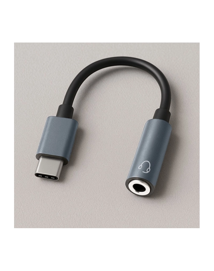 qoltec Adapter USB-C | Jack 3.5mm | 10 cm główny