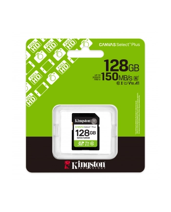 kingston Karta pamięci SD 128GB Canvas Select Plus Gen3 150MB/s