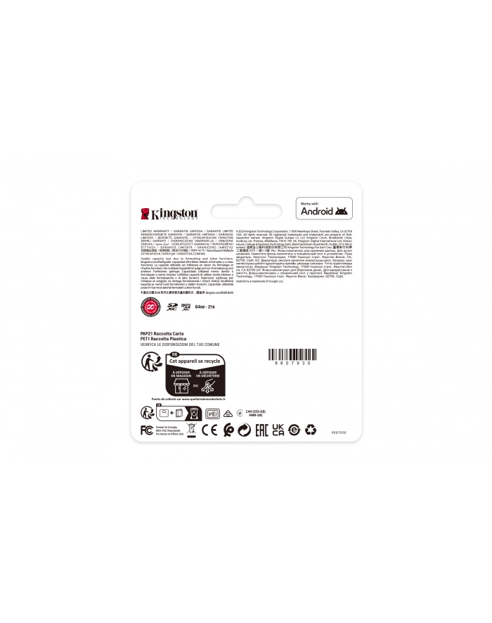 kingston Karta pamięci SD 64GB Canvas Select Plus Gen3 100MB/s główny