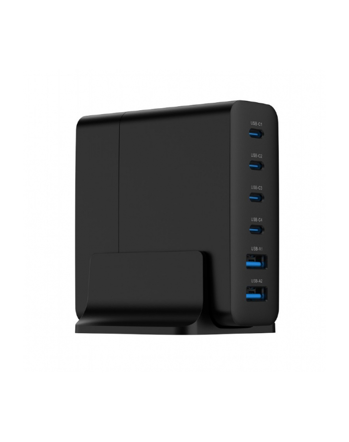 gembird Ładowarka uniwersalna 75W GaN 2xUSB-A 4xUSB-C szybkie ładowanie czarna główny