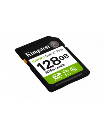 kingston Karta pamięci SD 128GB Canvas Select Plus Gen3 150MB/s