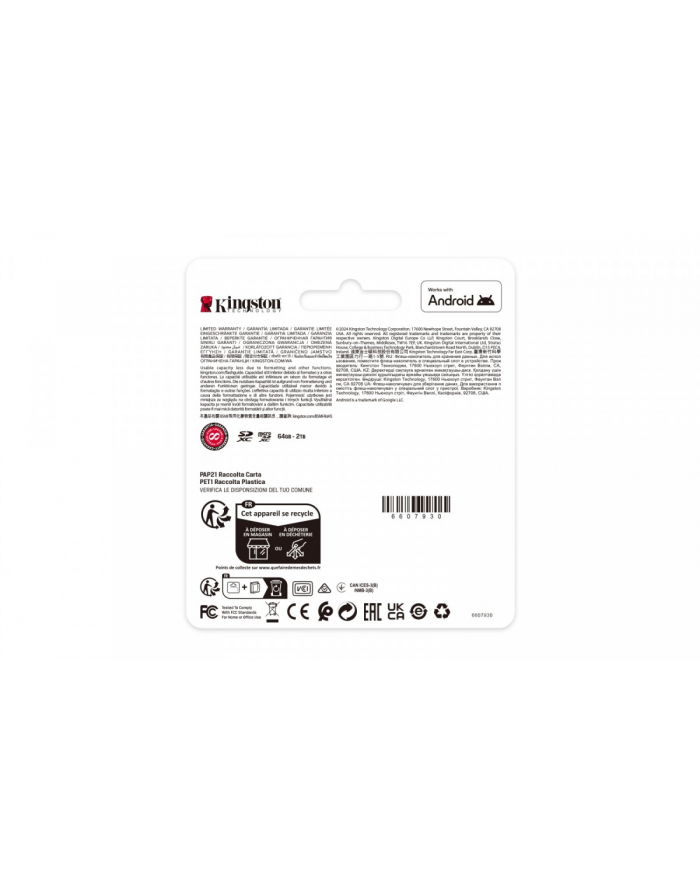 kingston Karta pamięci SD 128GB Canvas Select Plus Gen3 150MB/s główny