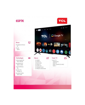 tcl Telewizor LED 65 '' 65P7K