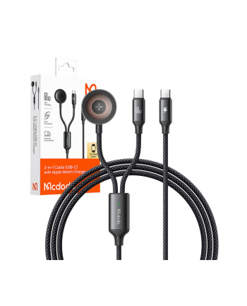 Mcdodo 2W1 Ca 2200 Usb C Ładowarka Apple Watch 60W 1 2M Czarny nr 1