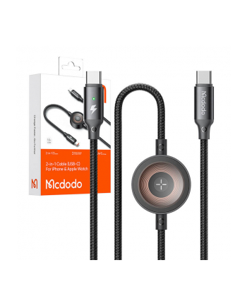 Mcdodo 2W1 Ca 2580 Usb C Ładowarka Apple Watch 60W 1 5M Czarny nr 1