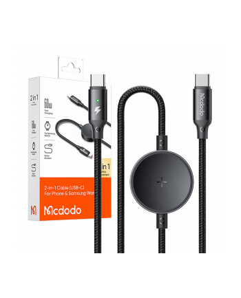 Mcdodo 2W1 Ca 4170 Usb C Bezprzewodowa Ładowarka Do Samsung Watch 60W 1 5M Czarny nr 1