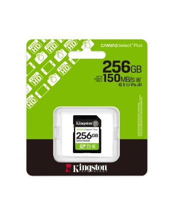 kingston Karta pamięci SD 256GB Canvas Select Plus Gen3 150MB/s