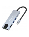 qoltec HUB Adapter USB-C 5w1 | USB-C PD 100W | 2xUSB | HDMI 4K | RJ45 - nr 1