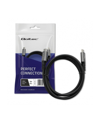 qoltec Kabel USB4 Ultra-Fast | USB-C PD 240W | Thunderbolt 3/4 | 4K |   40Gb/s | 1m | Czarny