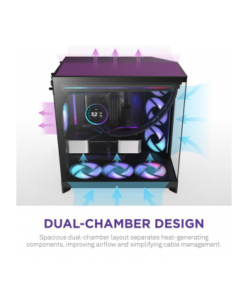 NZXT Obudowa H9 Flow 2025 Midi tower z oknem czarna