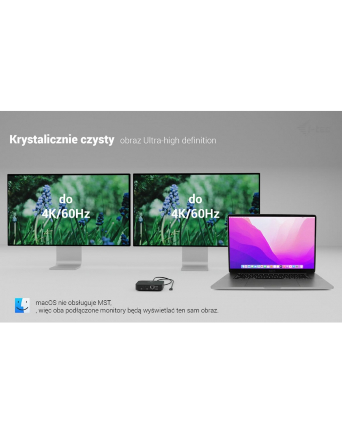i-tec Stacja dokująca USB-C Dual HDMI Power Delivery 100W główny
