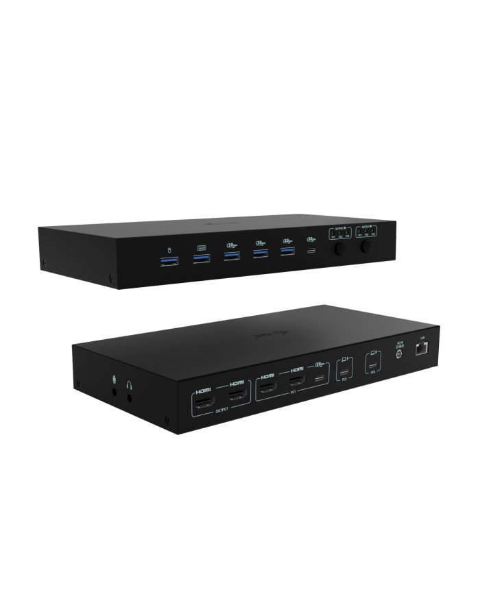 i-tec Stacja dokująca USB-C KVM Dock PRO Three Hosts Dual Video 2x Power Delivery max 92W główny