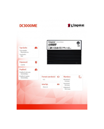 kingston Dysk SSD DC3000ME 7,68TB PCIe 5.0 NVMe U.2
