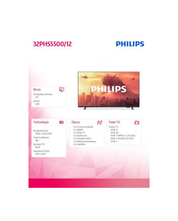 philips Telewizor LED 32 cale 32PHS5500/12