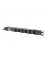 LANBERG listwa zasilajaca rack PDU 19inch 1U 10A 6x Schuko C14 2m czarna - nr 1