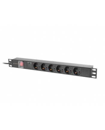 LANBERG listwa zasilajaca rack PDU 19inch 1U 10A 6x Schuko C14 2m czarna nr 1