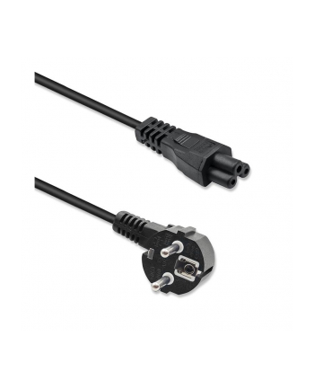 QOLTEC 50458 Kabel zasilający kątowy SCHUKO IEC C5 Koniczynka 3x1.0mm 1.5m nr 1
