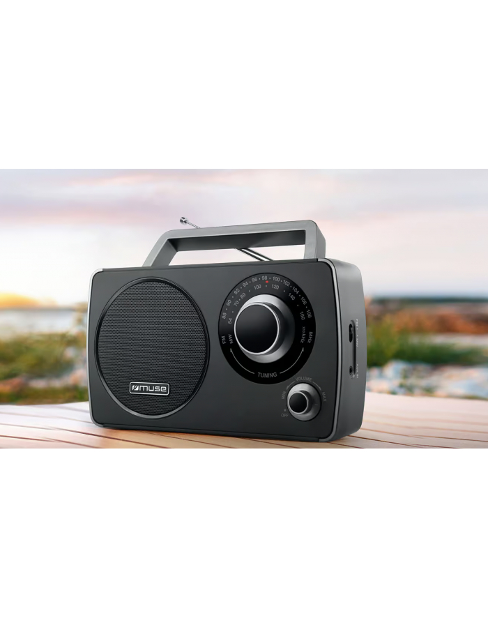 Muse Radio analogowe M-075 R z tunerem Fm/mw i głośnikiem 3'' główny