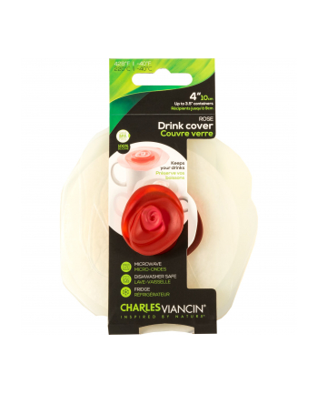 Charles Viancin ROSE 11,5 cm 2 Pokrywa silikonowa bial/czerw.