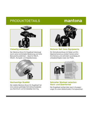 Mantona Kugelkopf dla Scout XL