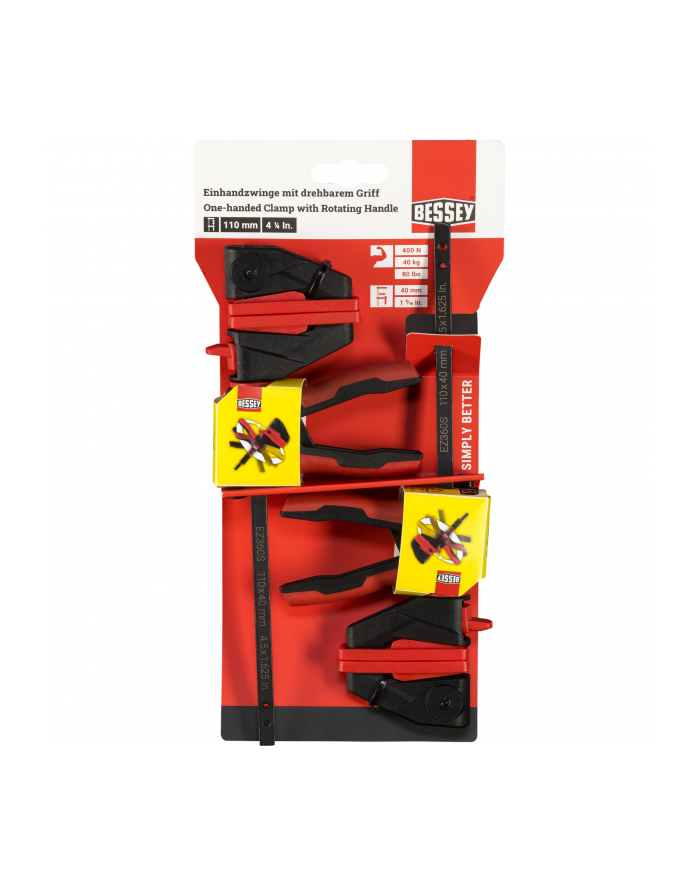 Bessey Einhandzwinge z dreh- barem grip S główny