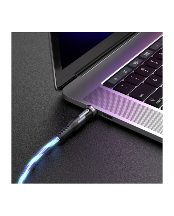 STATIK PowerPivot Pro czerwonyating 2-in-1 USB-C Cable Blue Glow 2m