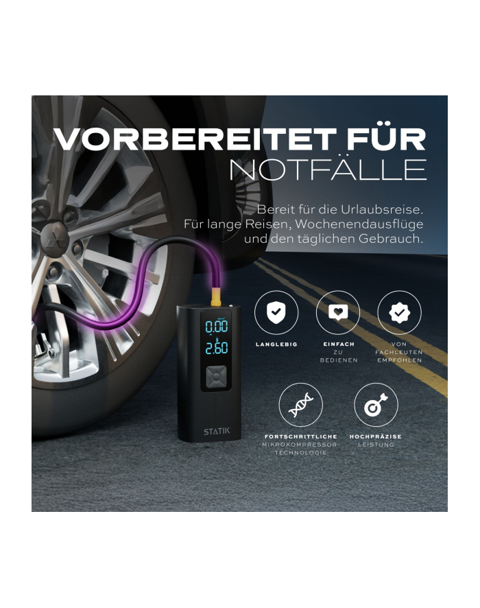 STATIK TireHero Bezprzewodowy Air Pump 6000mAh Czarny główny