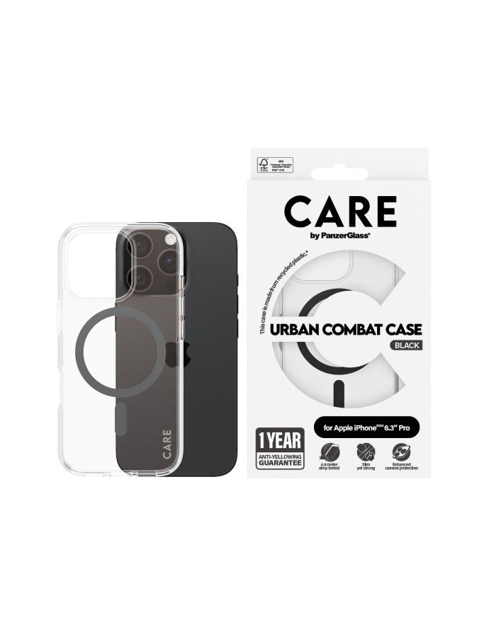 CARE by PanzerGlass Flagship Case Transp. BK MagSafe iP 16 P główny