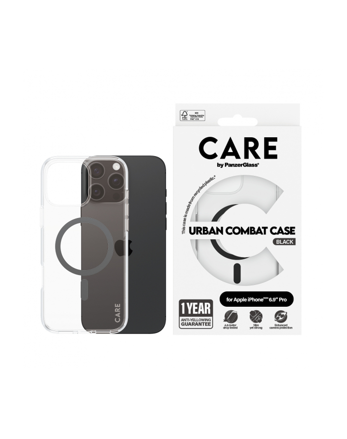 CARE by PanzerGlass Flagship Case Transp. BK MagSafe iP 16 P główny
