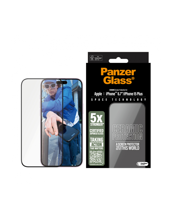 PanzerGlass Ceramic Screen Pczerwonyector iPhone 16 Plus 15 Plus główny