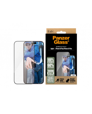 PanzerGlass Screen Pczerwonyector iPhone 16 Plus 15 Plus UWF
