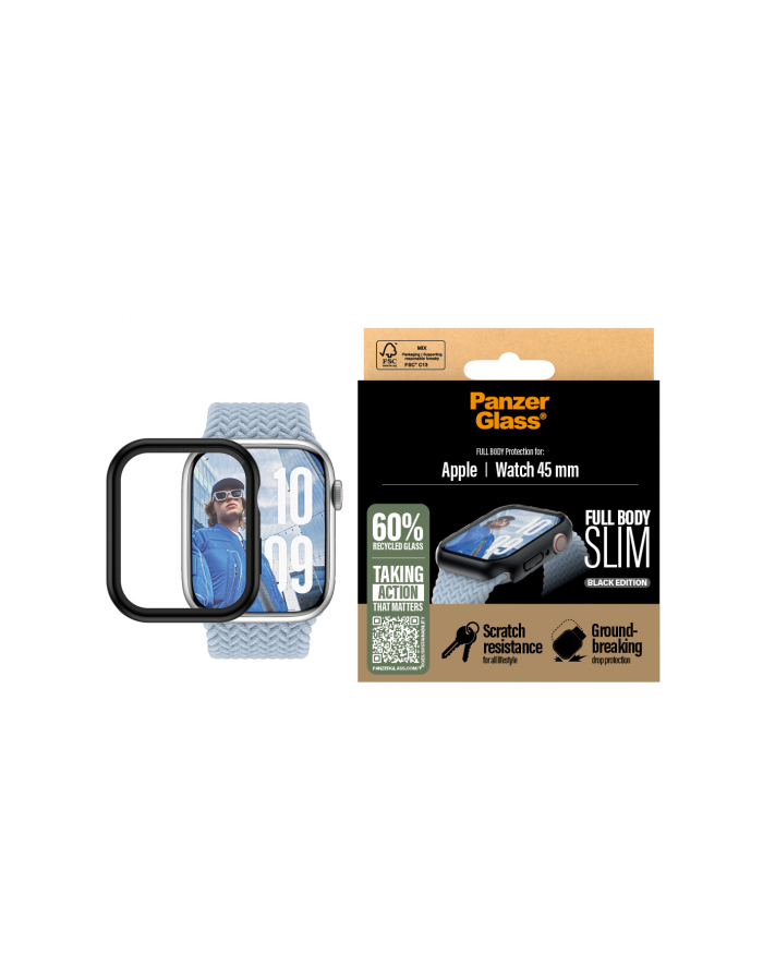 PanzerGlass Screen Pczerwonyector Black Apple Watch 10 46mm główny