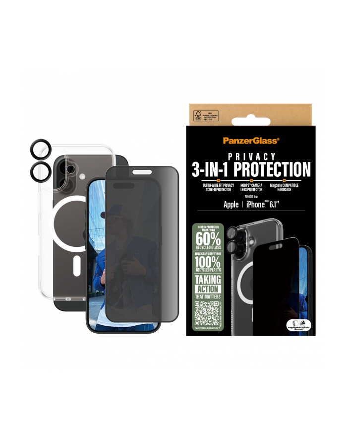 PanzerGlass 3-in-1 Privacy Ptotection Bundle iPhone 16 główny