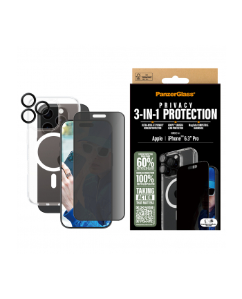 PanzerGlass 3-in-1 Privacy Pczerwonyection Bundle iPhone 16 Pro nr 1