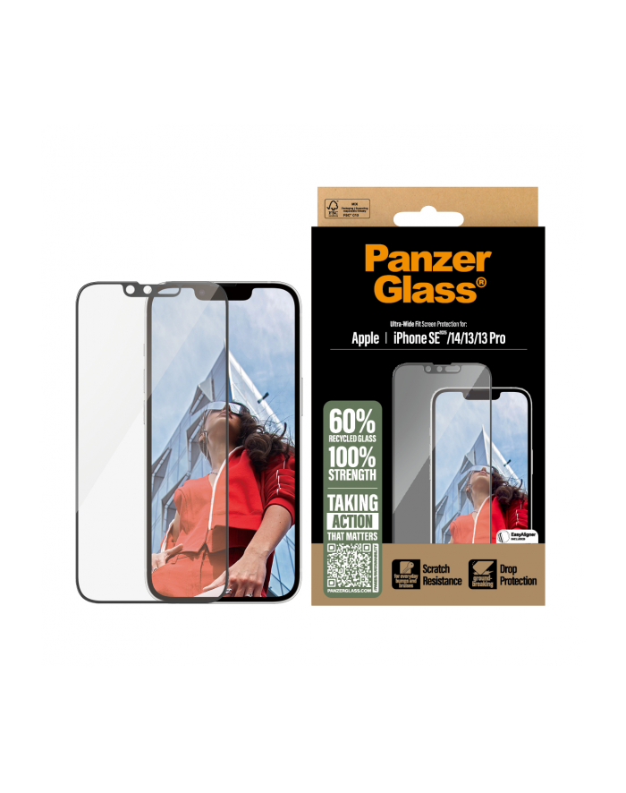 PanzerGlass Screen Pczerwonyector iPhone 16e 14 13 13 Pro UWF główny