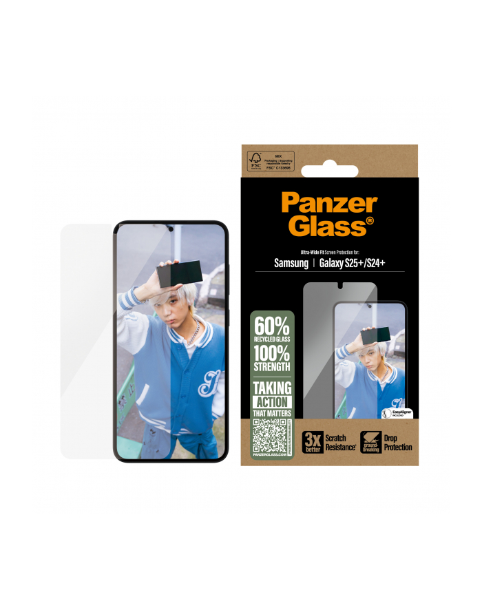 PanzerGlass Screen Pczerwonyector Samsung Galaxy S25+ S24+ UWF główny