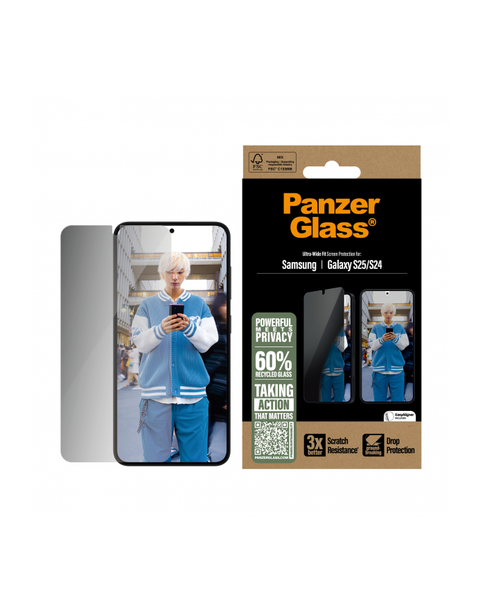 PanzerGlass Privacy Screen Pczerwonyector Samsung Galaxy S25 S24 główny