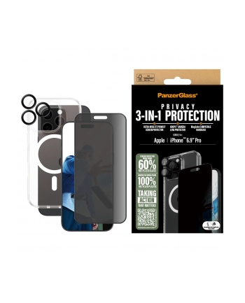 PanzerGlass 3-in-1 Privacy Pczerwonyection Bundle iP 16 Pro Max