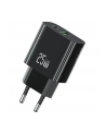 usams Ładowarka sieciowa 25W 1xUSB-C 1xUSB-A Fast Charging Czarna - nr 1